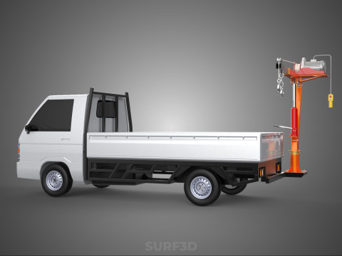 KATLANIR YATAKLI VİNÇ KALDIRMA ELEKTRİKLİ VİNÇ KAMYON 3D Model