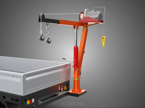 KATLANIR YATAKLI VİNÇ KALDIRMA ELEKTRİKLİ VİNÇ KAMYON 3D Model