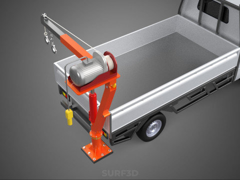 KATLANIR YATAKLI VİNÇ KALDIRMA ELEKTRİKLİ VİNÇ KAMYON 3D Model