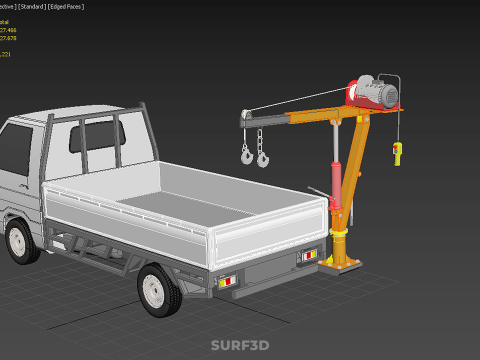 KATLANIR YATAKLI VİNÇ KALDIRMA ELEKTRİKLİ VİNÇ KAMYON 3D Model