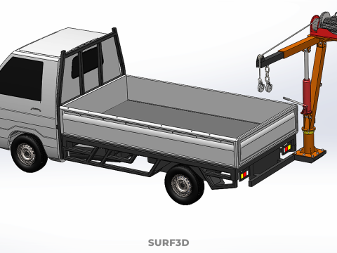 KATLANIR YATAKLI VİNÇ KALDIRMA ELEKTRİKLİ VİNÇ KAMYON 3D Model