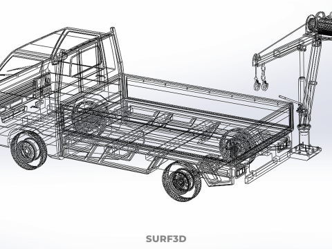 KATLANIR YATAKLI VİNÇ KALDIRMA ELEKTRİKLİ VİNÇ KAMYON 3D Model