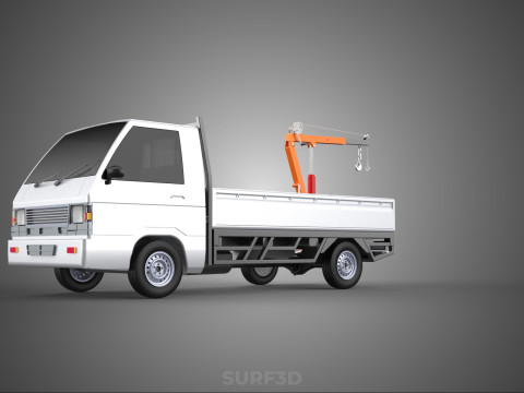 FOLDABLE MOUNTED BED CRANE HOIST LIFTING HAND WINCH PICKUP TRUCK Modello 3D