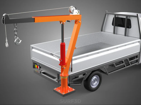 FOLDABLE MOUNTED BED CRANE HOIST LIFTING HAND WINCH PICKUP TRUCK 3D Model