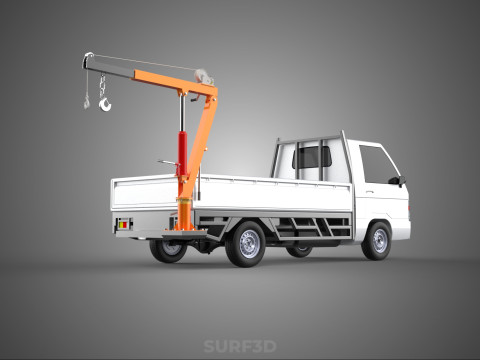 FOLDABLE MOUNTED BED CRANE HOIST LIFTING HAND WINCH PICKUP TRUCK Modello 3D