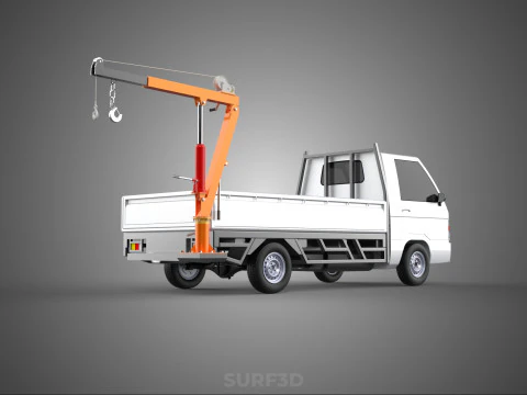 FOLDABLE MOUNTED BED CRANE HOIST LIFTING HAND WINCH PICKUP TRUCK 3D Model