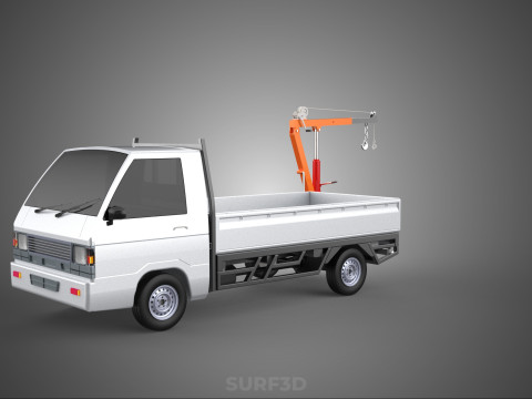 FOLDABLE MOUNTED BED CRANE HOIST LIFTING HAND WINCH PICKUP TRUCK Modello 3D