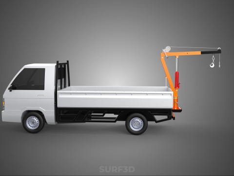 FOLDABLE MOUNTED BED CRANE HOIST LIFTING HAND WINCH PICKUP TRUCK Modello 3D