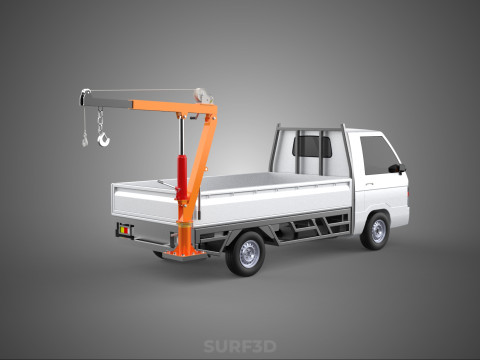 FOLDABLE MOUNTED BED CRANE HOIST LIFTING HAND WINCH PICKUP TRUCK Modello 3D