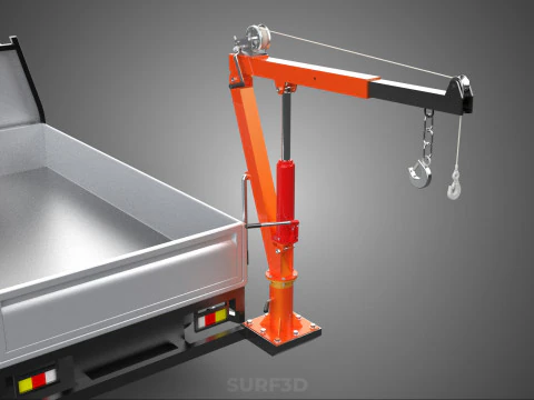 FOLDABLE MOUNTED BED CRANE HOIST LIFTING HAND WINCH PICKUP TRUCK 3D Model