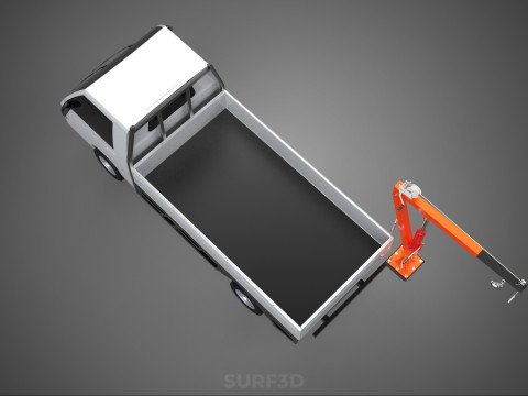 FOLDABLE MOUNTED BED CRANE HOIST LIFTING HAND WINCH PICKUP TRUCK Modello 3D