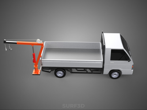 FOLDABLE MOUNTED BED CRANE HOIST LIFTING HAND WINCH PICKUP TRUCK Modello 3D