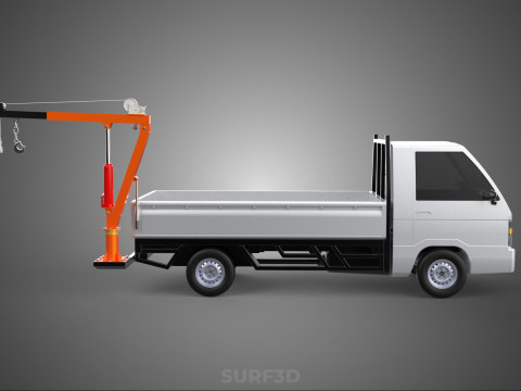 FOLDABLE MOUNTED BED CRANE HOIST LIFTING HAND WINCH PICKUP TRUCK Modello 3D