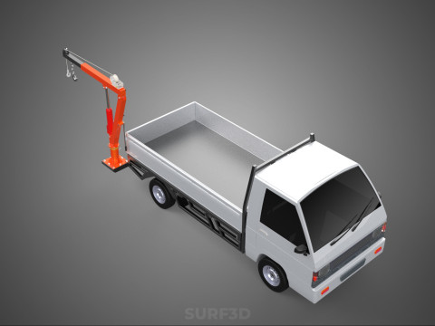 FOLDABLE MOUNTED BED CRANE HOIST LIFTING HAND WINCH PICKUP TRUCK Modello 3D