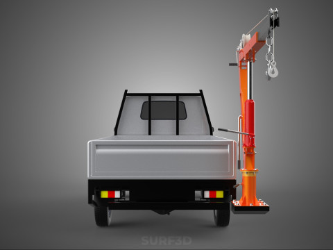 FOLDABLE MOUNTED BED CRANE HOIST LIFTING HAND WINCH PICKUP TRUCK Modello 3D
