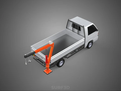 FOLDABLE MOUNTED BED CRANE HOIST LIFTING HAND WINCH PICKUP TRUCK 3D Model