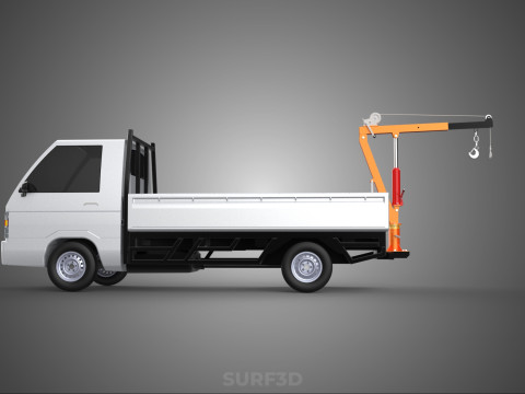 FOLDABLE MOUNTED BED CRANE HOIST LIFTING HAND WINCH PICKUP TRUCK Modello 3D