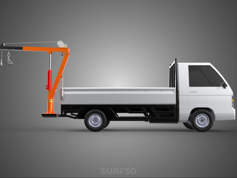 FOLDABLE MOUNTED BED CRANE HOIST LIFTING HAND WINCH PICKUP TRUCK Modello 3D