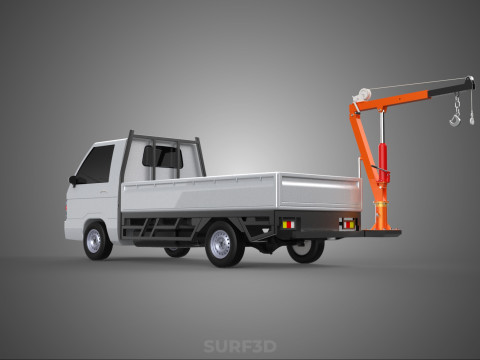 FOLDABLE MOUNTED BED CRANE HOIST LIFTING HAND WINCH PICKUP TRUCK Modello 3D