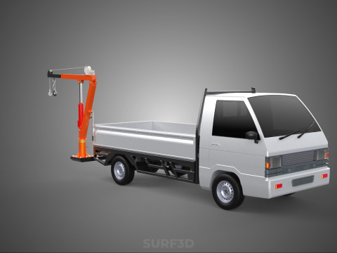 FOLDABLE MOUNTED BED CRANE HOIST LIFTING HAND WINCH PICKUP TRUCK Modello 3D