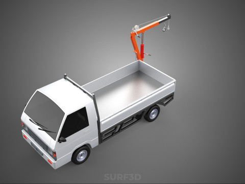 FOLDABLE MOUNTED BED CRANE HOIST LIFTING HAND WINCH PICKUP TRUCK Modello 3D