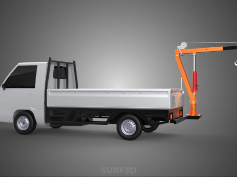 FOLDABLE MOUNTED BED CRANE HOIST LIFTING HAND WINCH PICKUP TRUCK Modello 3D