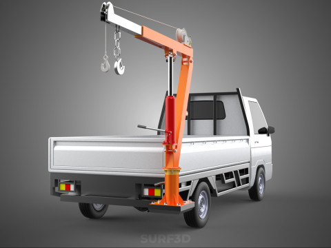 FOLDABLE MOUNTED BED CRANE HOIST LIFTING HAND WINCH PICKUP TRUCK Modello 3D