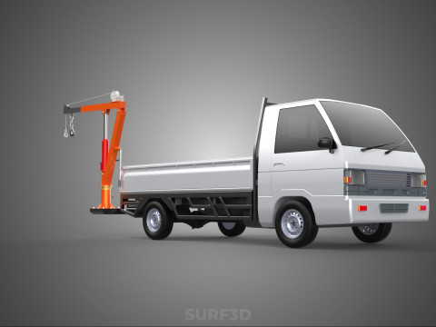FOLDABLE MOUNTED BED CRANE HOIST LIFTING HAND WINCH PICKUP TRUCK Modello 3D