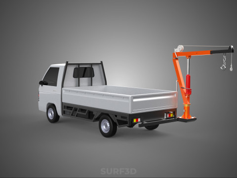 FOLDABLE MOUNTED BED CRANE HOIST LIFTING HAND WINCH PICKUP TRUCK Modello 3D