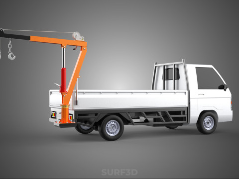 FOLDABLE MOUNTED BED CRANE HOIST LIFTING HAND WINCH PICKUP TRUCK Modello 3D