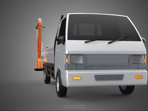 FOLDABLE MOUNTED BED CRANE HOIST LIFTING HAND WINCH PICKUP TRUCK Modello 3D