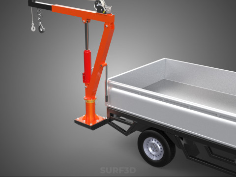 FOLDABLE MOUNTED BED CRANE HOIST LIFTING HAND WINCH PICKUP TRUCK Modello 3D