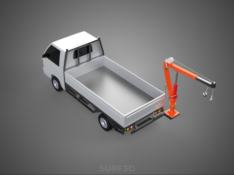 FOLDABLE MOUNTED BED CRANE HOIST LIFTING HAND WINCH PICKUP TRUCK Modello 3D
