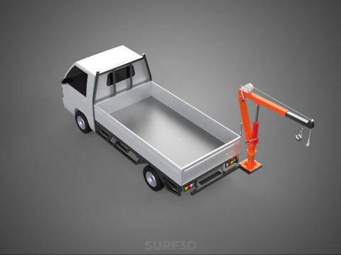 FOLDABLE MOUNTED BED CRANE HOIST LIFTING HAND WINCH PICKUP TRUCK 3D Model