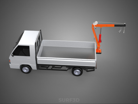 FOLDABLE MOUNTED BED CRANE HOIST LIFTING HAND WINCH PICKUP TRUCK Modello 3D