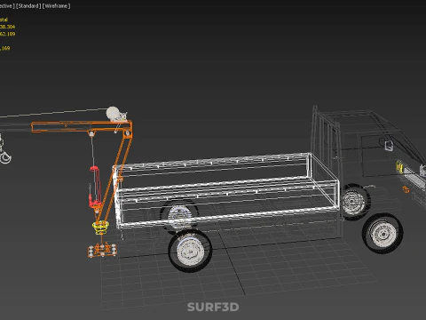 FOLDABLE MOUNTED BED CRANE HOIST LIFTING HAND WINCH PICKUP TRUCK 3D Model