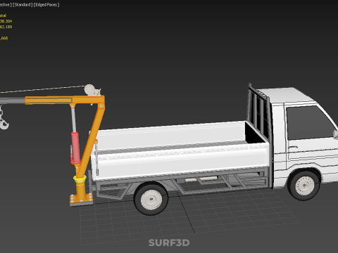 FOLDABLE MOUNTED BED CRANE HOIST LIFTING HAND WINCH PICKUP TRUCK Modello 3D