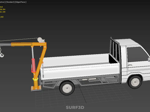FOLDABLE MOUNTED BED CRANE HOIST LIFTING HAND WINCH PICKUP TRUCK 3D Model