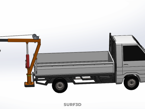 FOLDABLE MOUNTED BED CRANE HOIST LIFTING HAND WINCH PICKUP TRUCK Modello 3D