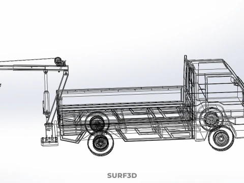 FOLDABLE MOUNTED BED CRANE HOIST LIFTING HAND WINCH PICKUP TRUCK 3D Model