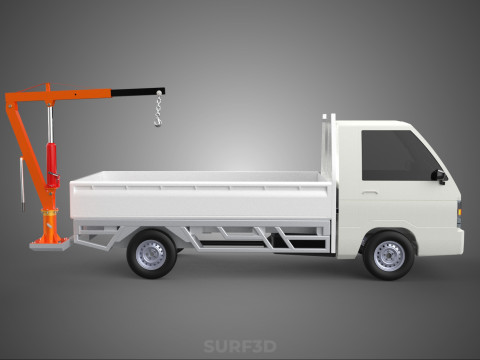 CRIC HYDRAULIQUE MANUEL ATTACHÉ PALAN À FLÈCHE GRUE PICK-UP Modèle 3D