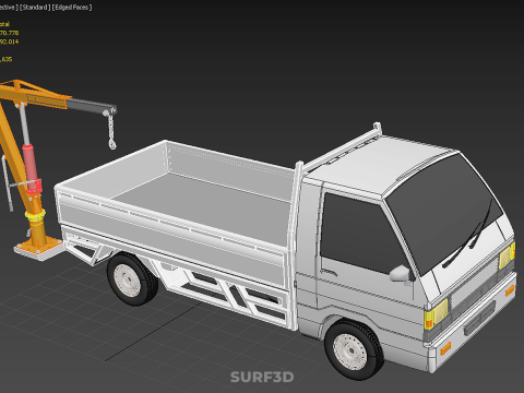 CRIC HYDRAULIQUE MANUEL ATTACHÉ PALAN À FLÈCHE GRUE PICK-UP Modèle 3D