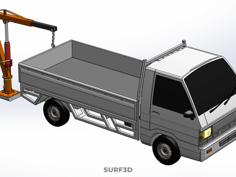 CRIC HYDRAULIQUE MANUEL ATTACHÉ PALAN À FLÈCHE GRUE PICK-UP Modèle 3D