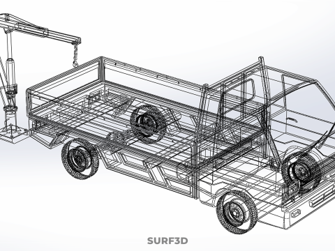 CRIC HYDRAULIQUE MANUEL ATTACHÉ PALAN À FLÈCHE GRUE PICK-UP Modèle 3D