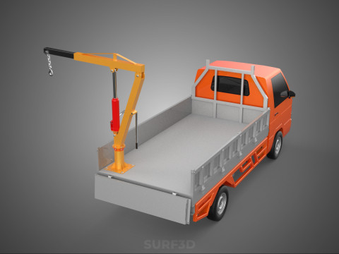 TAILGATE REAR GATE HYDRAULIC JACK LIFT HOIST CRANE PICKUP TRUCK 3D मॉडल