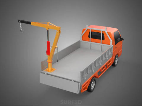 PORTELLONE POSTERIORE PORTELLONE POSTERIORE CRIC IDRAULICO SOLLEVATORE GRU PICK-UP Modello 3D