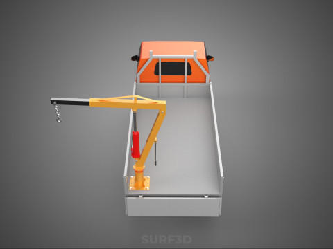 TAILGATE REAR GATE HYDRAULIC JACK LIFT HOIST CRANE PICKUP TRUCK Model 3D