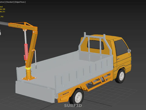 TAILGATE REAR GATE HYDRAULIC JACK LIFT HOIST CRANE PICKUP TRUCK 3D Model