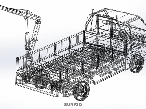 TAILGATE REAR GATE HYDRAULIC JACK LIFT HOIST CRANE PICKUP TRUCK 3D Model