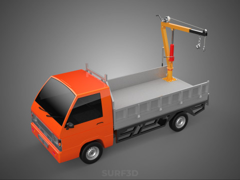 REAR GATE TAILGATE FOLDING CRANE HAND CRANK WINCH TRUCK PICKUP 3Dモデル